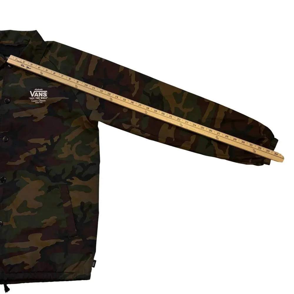 Vans Off The Wall Torrey Lined Windbreaker Mens Size Medium Camo Coaches Jacket